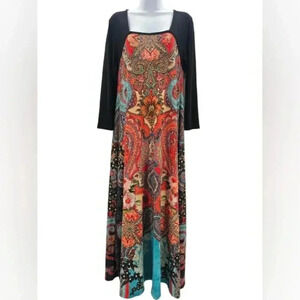 Amma Design Long Bohemian Multicolor Maxi Dress Made In USA